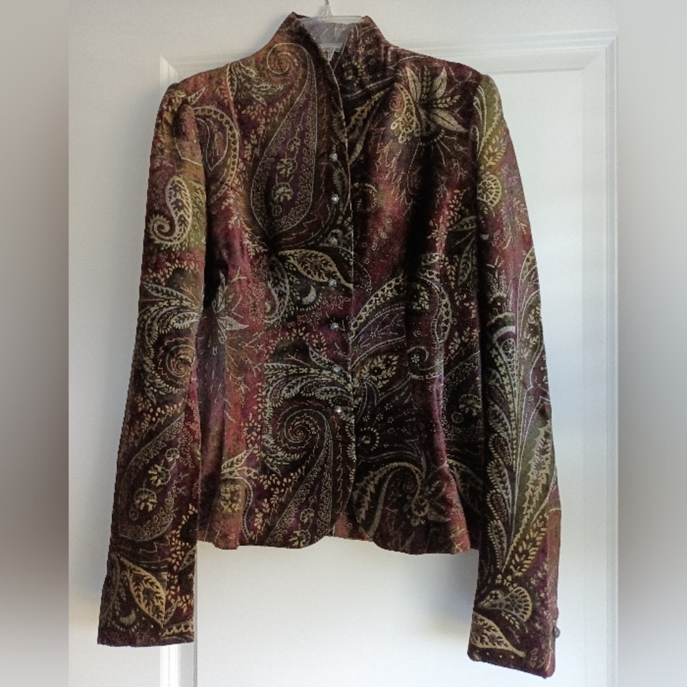 Ralph Lauren Black Label Paisley Print Velvet Jacket